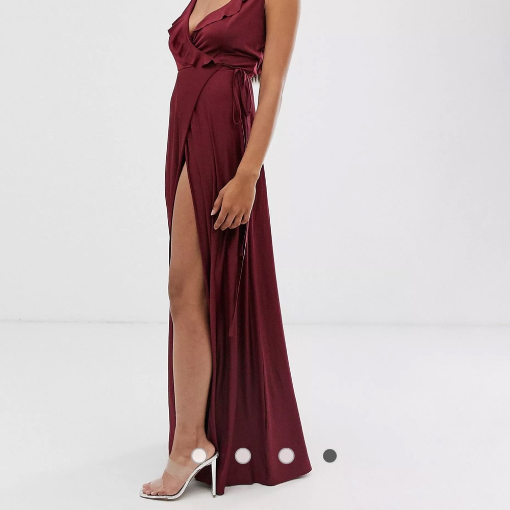 ASOS Ruffle Wrap Maxi Dress - Picture 2 of 6